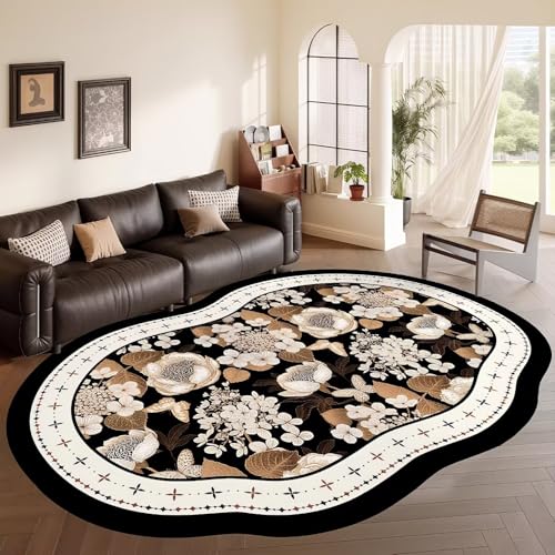 DJHWWD Kuschelig Weich Flurteppich Braun 150x210CM,Blumenmuster für Matt Floor,Büro,Wohnungs DJHWWD Kuschelig Weich Flurteppich Braun 150x210CM,Blumenmuster für Matt Floor,Büro,Wohnungs von DJHWWD