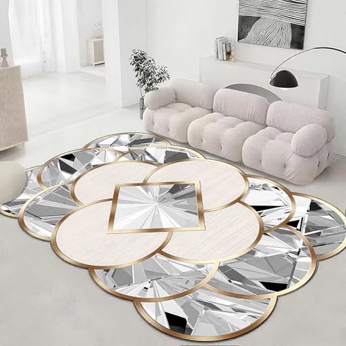 DJHWWD Kuschelig Weich Schlafzimmer Teppich Grau 100x130CM,Moderne Geometrie für Fliesen,Gegend,Wohnungs DJHWWD Kuschelig Weich Schlafzimmer Teppich Grau 100x130CM,Moderne Geometrie für Fliesen,Gegend,Wohnungs von DJHWWD