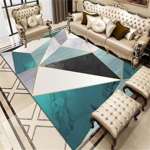 DJHWWD Langfloorteppiche minimalistisches Design Grauer pflegeleichter geometrischer Teppich 200x300CM Grün outdoorteppich Kinderteppich Jungen Regenbogen DJHWWD Langfloorteppiche minimalistisches Design Grauer pflegeleichter geometrischer Teppich 200x300CM Grün outdoorteppich Kinderteppich Jungen Regenbogen von DJHWWD