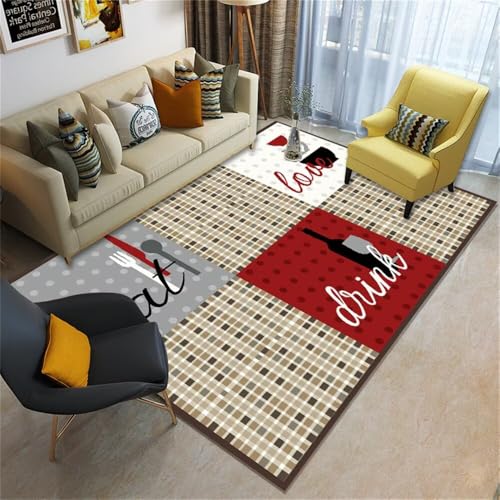 DJHWWD Maschinenwaschbar Outdoor Teppiche Teppischsclafzimmer Grauer mehrfarbiger waschbarer Teppich 120x160CM rot tepich langfloorteppiche von DJHWWD