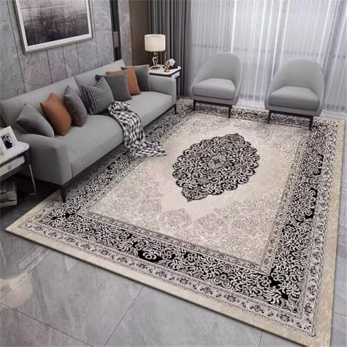 DJHWWD Matten & Teppiche Design Teppich Kinderzimmer Schwarzer Rutschfester und pflegeleichter 50x80CM Grau Rugs for Bedroom Nach Mass DJHWWD Matten & Teppiche Design Teppich Kinderzimmer Schwarzer Rutschfester und pflegeleichter 50x80CM Grau Rugs for Bedroom Nach Mass von DJHWWD