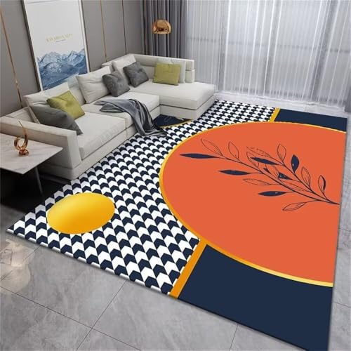 DJHWWD Outdoorteppich Rugs for Living Room Kinderteppiche Mädchen Blauer moderner Karo-Teppich 60x110CM orange Schlafzimmers Kinderteppich Teppich Vorzimmer DJHWWD Outdoorteppich Rugs for Living Room Kinderteppiche Mädchen Blauer moderner Karo-Teppich 60x110CM orange Schlafzimmers Kinderteppich Teppich Vorzimmer von DJHWWD