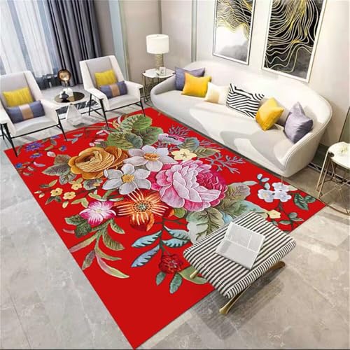 DJHWWD Outdoorteppich kann angepasst Werden Teppich Mehrfarbiger moderner Blumenteppich 70x140CM rot Jungen Jugendzimmer Schlafzimmer Nachttisch Esszimmer Vorleger DJHWWD Outdoorteppich kann angepasst Werden Teppich Mehrfarbiger moderner Blumenteppich 70x140CM rot Jungen Jugendzimmer Schlafzimmer Nachttisch Esszimmer Vorleger von DJHWWD