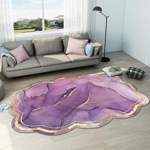 DJHWWD Pflegeleicht Teppich Esszimmer Violett 140x200CM,Moderner Stil für Weltraum,Kinderzimmer Mädchen,Neben Bett von DJHWWD