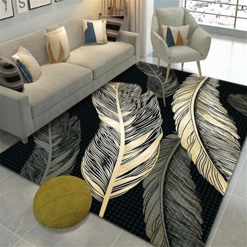 DJHWWD Runner Rug fußmatte außen 100x160CM Door mat Inside schwarz Gelber schmutzabweisender und pflegeleichter Teppich bodenteppich Carpet Relax von DJHWWD
