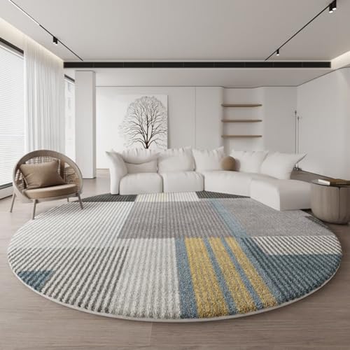 DJHWWD Rutschfester Teppich rutschfest Moderne Geometrie Grau für Esszimmer,Küchen,Eingangs 100X100cm von DJHWWD