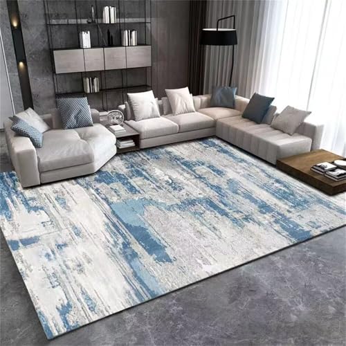 DJHWWD Schlafzimmer Teppiche Kinderteppich Kinderteppiche Jungs Grauer Abstrakter minimalistischer Teppich 200x250CM blau Auslegware Teppichboden Waschbar von DJHWWD