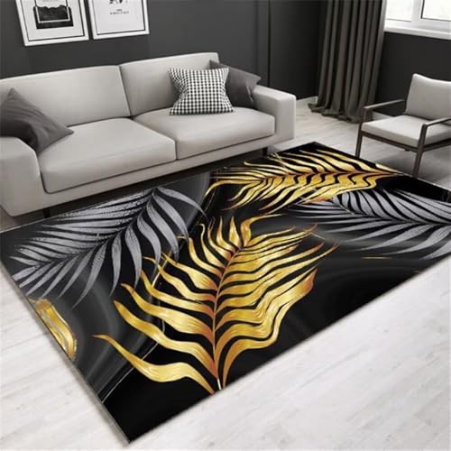 DJHWWD Schmutzfangmatte Teppich fußbodenheizung geeignet 60x120CM gemütliche deko schwarz Gelb-Grauer rechteckiger Flur lang tepiche von DJHWWD