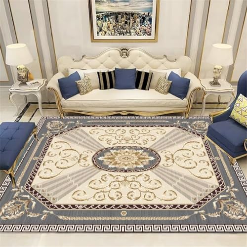 DJHWWD Silber Carpet Living Room Teppich Billig Beige Teppich Luxus Traditioneller Innenteppich 200X250Cm 6Ft 6.7''X8Ft 2.4'' von DJHWWD