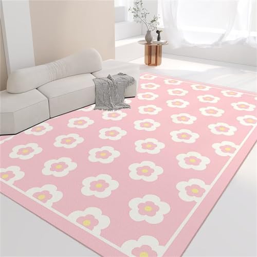 DJHWWD Spielteppich Mädchen Teppich Zimmer Wohnzimmer-Sofa-Teppich, Schlafzimmer, rosa Teppich, rutschfest und sturzsicher fußmatte waschbar deko kinderzimmer mädchen Teenager 180X280CM von DJHWWD