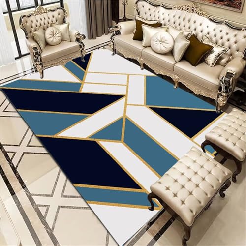 DJHWWD Tepich komfortable Schalldämmung Grauer gelber moderner Teppich 50x80CM blau Designer bedruckter Carpet Relax von DJHWWD