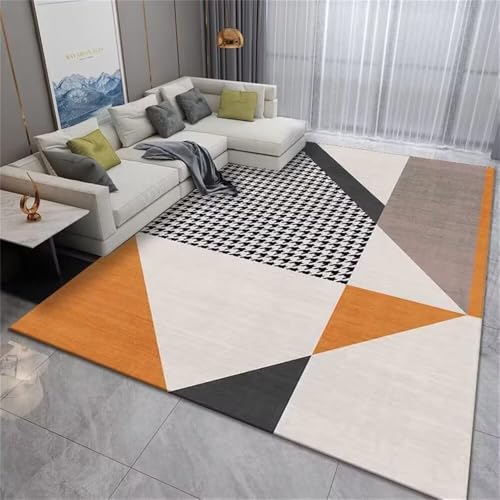 DJHWWD Tepiche Kleiner Teppich Fussmatte Innen Beige-schwarzer moderner 120x160CM orange Carpet Sofa Teppiche von DJHWWD