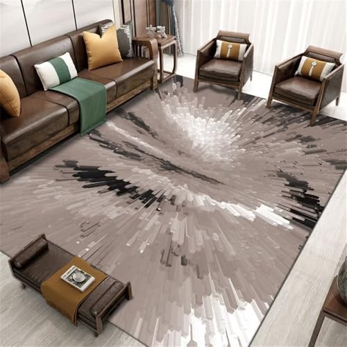 DJHWWD Teppich Angebote Flur waschbar 160x200CM Kunstdesign Wohnzimmerteppich Grau Abstrakter Spritztintenteppich Eppich Wohnzimmer fußmatte außen von DJHWWD