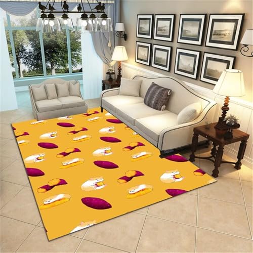 DJHWWD Teppich Ankleidezimmer Zimmers Teppichboden für Heimdekoration 120x160CM Gelb waschsauger Creative Color Matching Balkon von DJHWWD