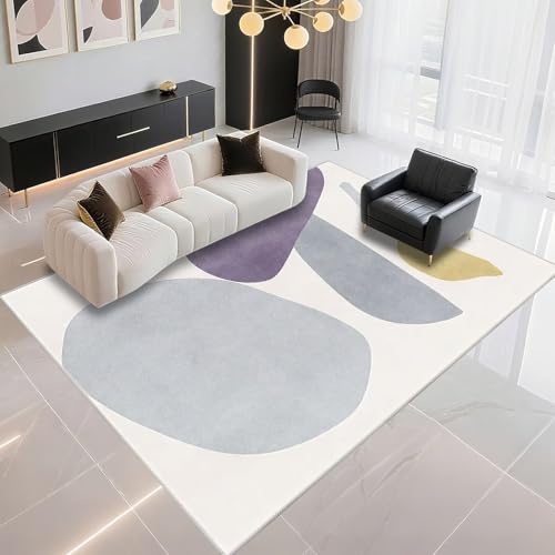 DJHWWD Teppich Büro rutschfest 200x290cm, Creme XXL Teppich Moderner Minimalismus für Wohnzimmer und Kinderzimmer von DJHWWD