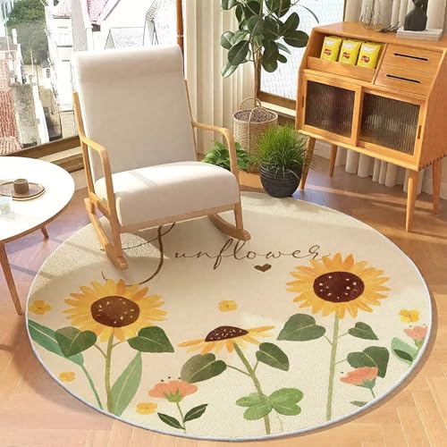 DJHWWD Teppich Bürostuhl Geeignet Waschbar In Waschmaschine Teppich Gross Blumenmuster für Eingangsbereich,Küchen,Esszimmer 200X200CM von DJHWWD