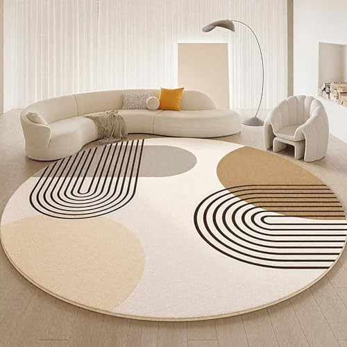 DJHWWD Teppich Esstisch Waschbarer Moderne Beige Runde für Eingangsbereich,Flur,Schlafzimmer 160X160cm DJHWWD Teppich Esstisch Waschbarer Moderne Beige Runde für Eingangsbereich,Flur,Schlafzimmer 160X160cm von DJHWWD