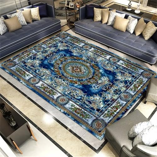DJHWWD Teppich Esszimmer Kinderteppiche Vintage-Blumenteppich 200x300CM blau Carpet Bedroom Design Area Rugs DJHWWD Teppich Esszimmer Kinderteppiche Vintage-Blumenteppich 200x300CM blau Carpet Bedroom Design Area Rugs von DJHWWD