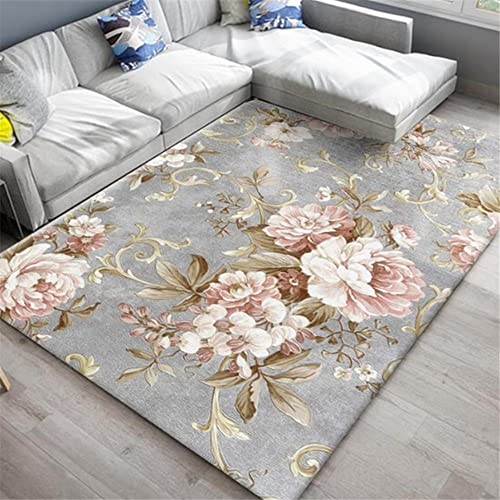 DJHWWD Teppich Für Balkon Teppich Salon Rosa Blume Grau Retro Muster Teppich Schlafzimmer Langlebig Wohnzimmer 200X250Cm Outdoorteppich 6Ft 6.7''X8Ft 2.4'' DJHWWD Teppich Für Balkon Teppich Salon Rosa Blume Grau Retro Muster Teppich Schlafzimmer Langlebig Wohnzimmer 200X250Cm Outdoorteppich 6Ft 6.7''X8Ft 2.4'' von DJHWWD