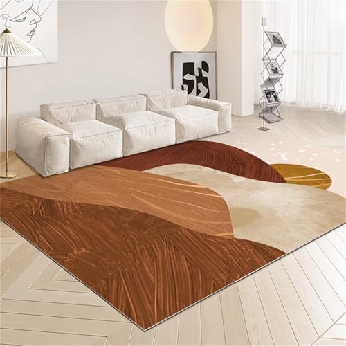 DJHWWD Teppich Gross Kinderteppich Waschbar Kinderteppiche Mädchen EIN leicht zu pflegender 160x210CM BRAUN Outdoor groß Esszimmer Zubehör von DJHWWD