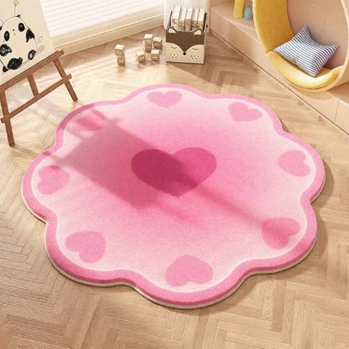 DJHWWD Teppich Jugendzimmer Mädchen Waschbar In Waschmaschine Rosa Moderne Fussmatten für Küchen,Eingangsinnen,Schlafzimmer 80X80cm DJHWWD Teppich Jugendzimmer Mädchen Waschbar In Waschmaschine Rosa Moderne Fussmatten für Küchen,Eingangsinnen,Schlafzimmer 80X80cm von DJHWWD