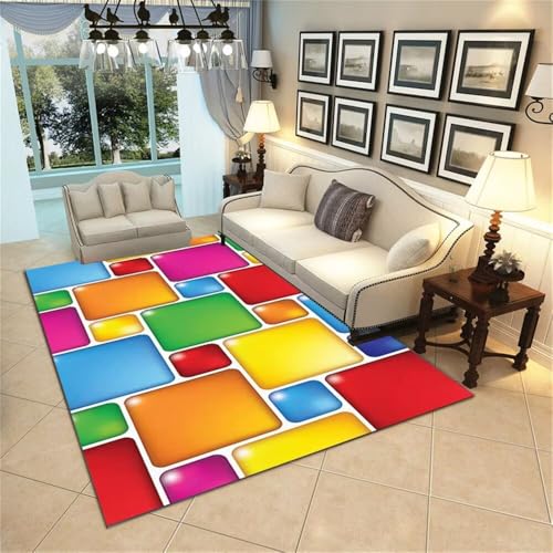 DJHWWD Teppich Kind Ornament Roter und Blauer Zierteppich 140x200CM Farbe weicher Waschbare Designer Teppiche DJHWWD Teppich Kind Ornament Roter und Blauer Zierteppich 140x200CM Farbe weicher Waschbare Designer Teppiche von DJHWWD