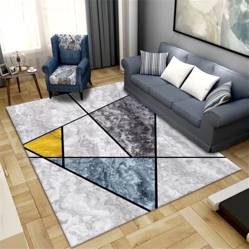 DJHWWD Teppich Klein Kinder teppiche Junge 200x290CM kinderzimmer deko Grau Blauer gelber moderner geometrischer schreibtischstuhl teppichläufer Flur von DJHWWD