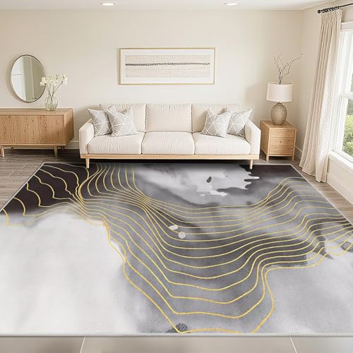 DJHWWD Teppich Kurzflor 170X250cm,Graue Abstrakte Kunst Kurzflor,Antirutsch,Kuschelig Weich für Wohnzimmer,Gaming Zimmer,Büro DJHWWD Teppich Kurzflor 170X250cm,Graue Abstrakte Kunst Kurzflor,Antirutsch,Kuschelig Weich für Wohnzimmer,Gaming Zimmer,Büro von DJHWWD