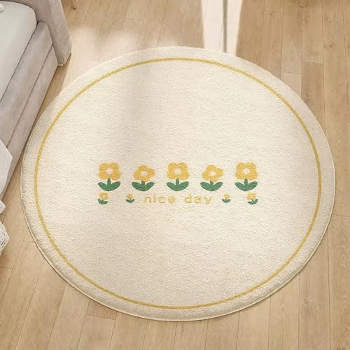 DJHWWD Teppich Kurzflor Rutschfester Teppich Gross Beige Moderne Runde für Eingangsbereich,Innen,Küchen 200X200CM DJHWWD Teppich Kurzflor Rutschfester Teppich Gross Beige Moderne Runde für Eingangsbereich,Innen,Küchen 200X200CM von DJHWWD