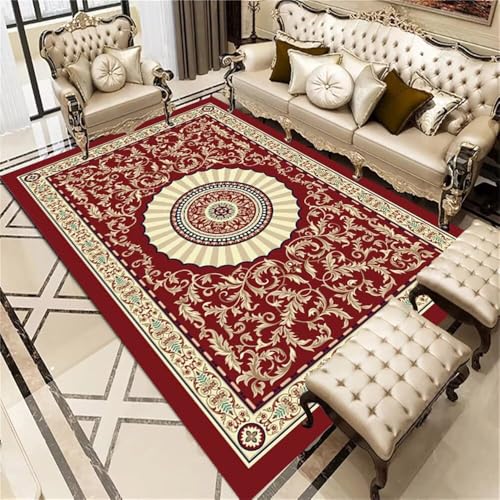 DJHWWD Teppich Kuschelig Schallisolierung Kinder Rechteckiger für das Wohnzimmer 120x180CM rot schmal Waschbarer Kinderzimme von DJHWWD