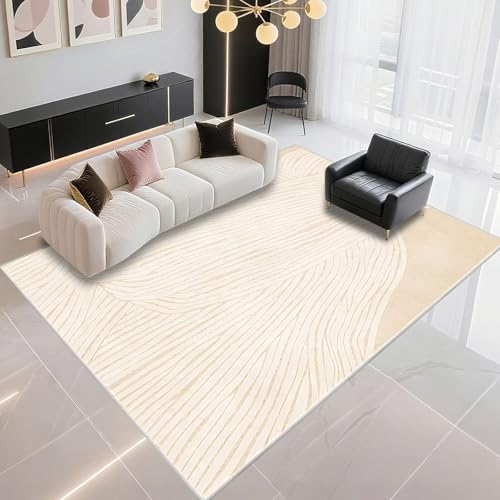 DJHWWD Teppich Mädchen Jugendzimmer Nicht Verblassen 160x280cm, Sand Grosser Teppich Moderne Streifen für Büros und Küchen DJHWWD Teppich Mädchen Jugendzimmer Nicht Verblassen 160x280cm, Sand Grosser Teppich Moderne Streifen für Büros und Küchen von DJHWWD