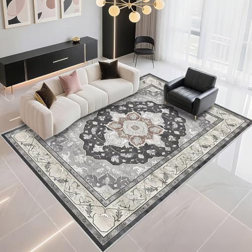 DJHWWD Teppich Mädchenzimmer Einfach Zu Lagern 120x200cm, Grau Moderne Blumen für Esszimmer und Küchen DJHWWD Teppich Mädchenzimmer Einfach Zu Lagern 120x200cm, Grau Moderne Blumen für Esszimmer und Küchen von DJHWWD