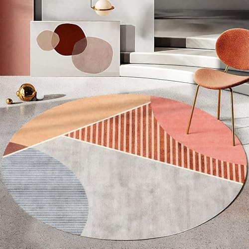 DJHWWD Teppich Muster Kuschel Rosa Geometrie Fußmatten Innen für Küchen,Flur,Eingangsinnen 60X60cm von DJHWWD