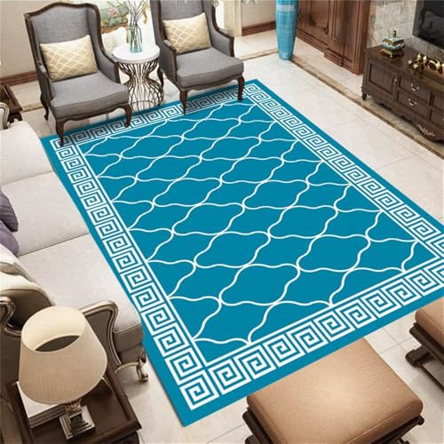 DJHWWD Teppich Ornament Schlafzimmer Moderner Karierter 200x250CM blau waschbar in Waschmaschine balkonteppich Webteppich DJHWWD Teppich Ornament Schlafzimmer Moderner Karierter 200x250CM blau waschbar in Waschmaschine balkonteppich Webteppich von DJHWWD