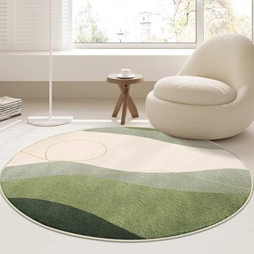 DJHWWD Teppich Schreibtischstuhl Geeignet Weich Beige-Grün, Modern für Wohnzimmer,Eingangsinnen,Küchen 140X140cm DJHWWD Teppich Schreibtischstuhl Geeignet Weich Beige-Grün, Modern für Wohnzimmer,Eingangsinnen,Küchen 140X140cm von DJHWWD