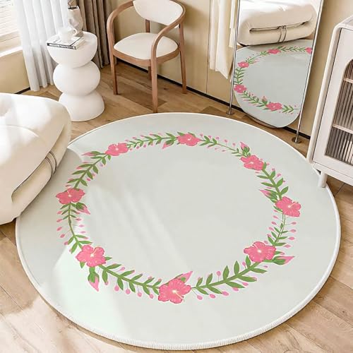 DJHWWD Teppich Vorzimmer Kuschel Großer Teppich Grüne Runde Moderne für Küchen,Wohnzimmer,Eingangs 200X200CM von DJHWWD