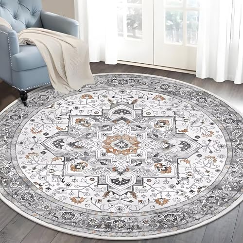 DJHWWD Teppich Waschbar Rutschfester Graue Runde für Küchen,Haustür,Wohnzimmer 120X120cm DJHWWD Teppich Waschbar Rutschfester Graue Runde für Küchen,Haustür,Wohnzimmer 120X120cm von DJHWWD