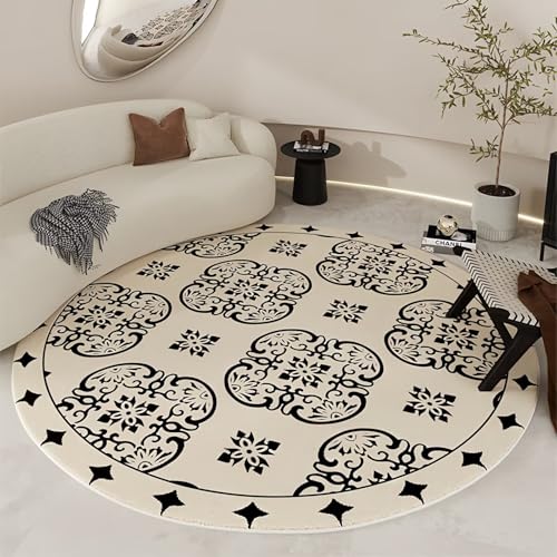 DJHWWD Teppich Waschbar in Waschmaschine Antirutsch Schwarz-Beige Fußmatten Innen für Eingang,Küchen,Esszimmer 80X80cm DJHWWD Teppich Waschbar in Waschmaschine Antirutsch Schwarz-Beige Fußmatten Innen für Eingang,Küchen,Esszimmer 80X80cm von DJHWWD