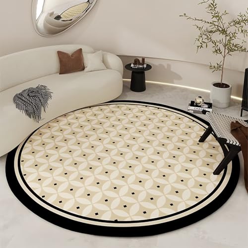 DJHWWD Teppich Waschbar in Waschmaschine Waschbare Rund Beige Schmutzfangmatte für Terrasse,Küchen,Esszimmer 80X80cm DJHWWD Teppich Waschbar in Waschmaschine Waschbare Rund Beige Schmutzfangmatte für Terrasse,Küchen,Esszimmer 80X80cm von DJHWWD