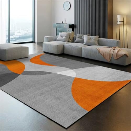 DJHWWD Teppich Waschmaschine Balkon können viele Jahre verwendet Werden Grauer moderner geometrischer 60x110CM orange balkonteppich von DJHWWD