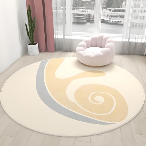 DJHWWD Teppich Weich Antirutsch Moderne Runde Beige für Innen,Esszimmer,Küchen 140X140cm DJHWWD Teppich Weich Antirutsch Moderne Runde Beige für Innen,Esszimmer,Küchen 140X140cm von DJHWWD