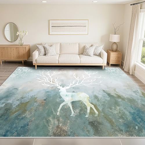 DJHWWD Teppich Wohnzimmer 140X190cm,Abstrakte Kunst Hellblau Pflegeleicht,Weich,Antirutsch für Terrasse,Kinderzimmer,Wohnzimmer DJHWWD Teppich Wohnzimmer 140X190cm,Abstrakte Kunst Hellblau Pflegeleicht,Weich,Antirutsch für Terrasse,Kinderzimmer,Wohnzimmer von DJHWWD