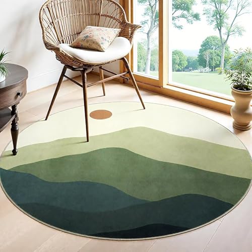DJHWWD Teppich Wohnzimmer Waschbar Flach Grüne Runde Fußabtreter Innen für Haustür,Eingangs,Küchen 60X60cm DJHWWD Teppich Wohnzimmer Waschbar Flach Grüne Runde Fußabtreter Innen für Haustür,Eingangs,Küchen 60X60cm von DJHWWD