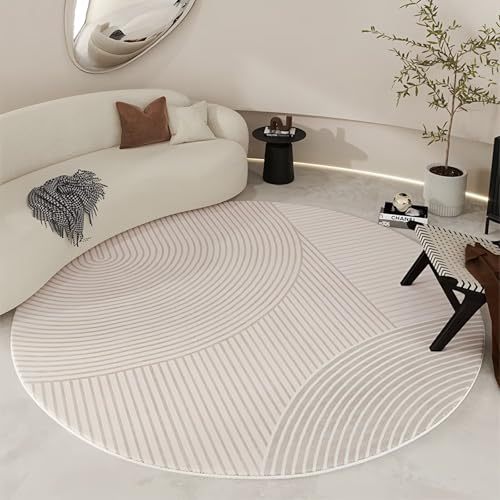 DJHWWD Teppichboden Pflegeleicht Modernes Beige Fußmatte Innen Waschbar für Terrasse,Wohnzimmer,Schlafzimmer 80X80cm von DJHWWD