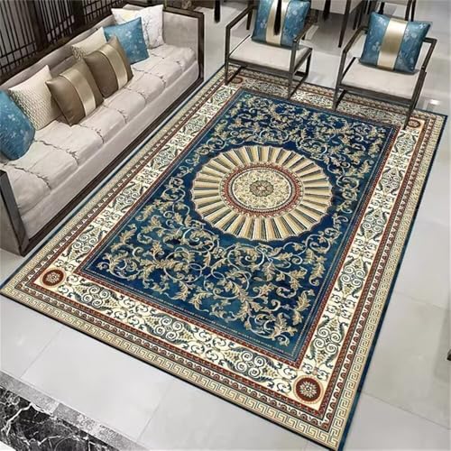 DJHWWD Teppichläufer Schlafzimmer Mädchen Teppich Kinderzimmer Wohnzimmer Vintage Blumen 100x200CM blau Rugs for Bedroom Nachttisch DJHWWD Teppichläufer Schlafzimmer Mädchen Teppich Kinderzimmer Wohnzimmer Vintage Blumen 100x200CM blau Rugs for Bedroom Nachttisch von DJHWWD