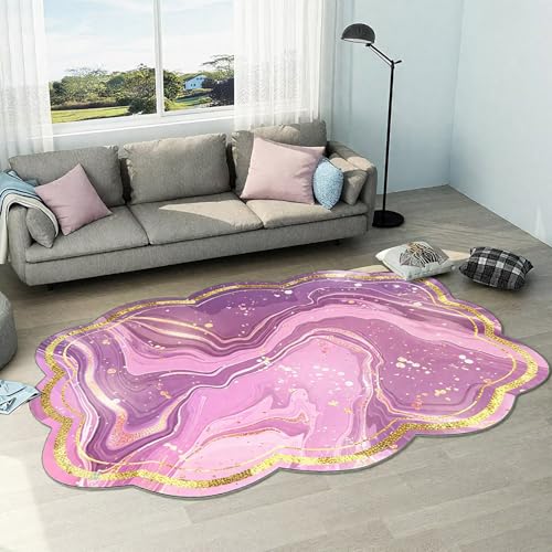 DJHWWD Waschbar Babyzimmer Teppich Violett 170x240CM,Abstrakte Kunst für Tatami,Neben Bett,Dekoration Wohnung von DJHWWD