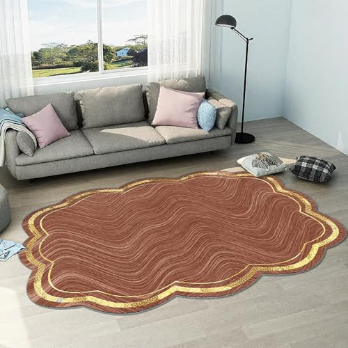 DJHWWD Waschbar Bettumrandung Teppich Braun 160x200CM,Moderner Stil für Vorzimmer,Matt Floor,Esszimmer DJHWWD Waschbar Bettumrandung Teppich Braun 160x200CM,Moderner Stil für Vorzimmer,Matt Floor,Esszimmer von DJHWWD