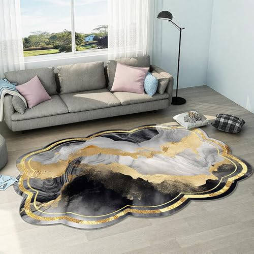DJHWWD Waschbar Couch Teppich Wohnzimmer Schwarz 160x230CM,Abstrakte Kunst für Gegend,Fliesen,Vorzimmer von DJHWWD