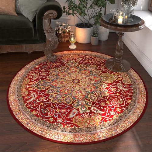 DJHWWD Waschbar In Waschmaschine Bettumrandung Teppich Antirutsch Weicher Rot Vintage für Küchen,Weltraum,Esszimmer 100X100cm DJHWWD Waschbar In Waschmaschine Bettumrandung Teppich Antirutsch Weicher Rot Vintage für Küchen,Weltraum,Esszimmer 100X100cm von DJHWWD