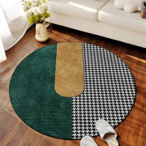 DJHWWD Waschbar In Waschmaschine Schreibtisch Teppich Antirutsch Weich Grün Hi für Balkon,Couchtisch,Wohnzimmer 160X160cm von DJHWWD